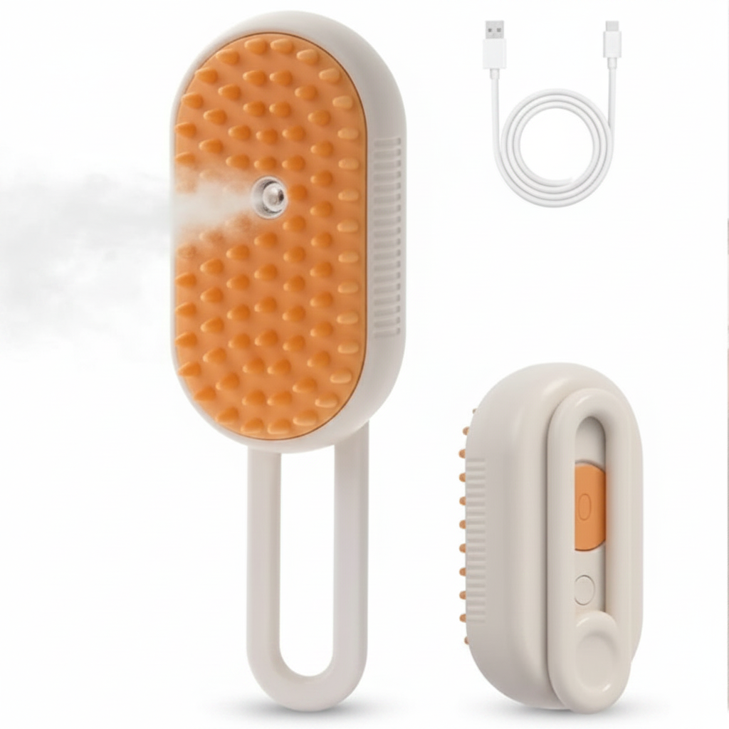 3-in-1 Rechargeable Steamy Pet Brush