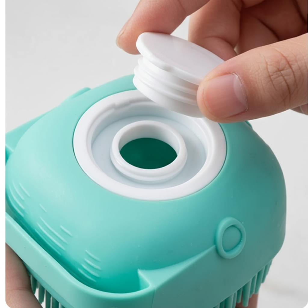 2-in-1 Silicone Pet Bath Brush & Shampoo Dispenser