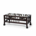 Elevated Double Pet Feeder Bowls with Metal Stand