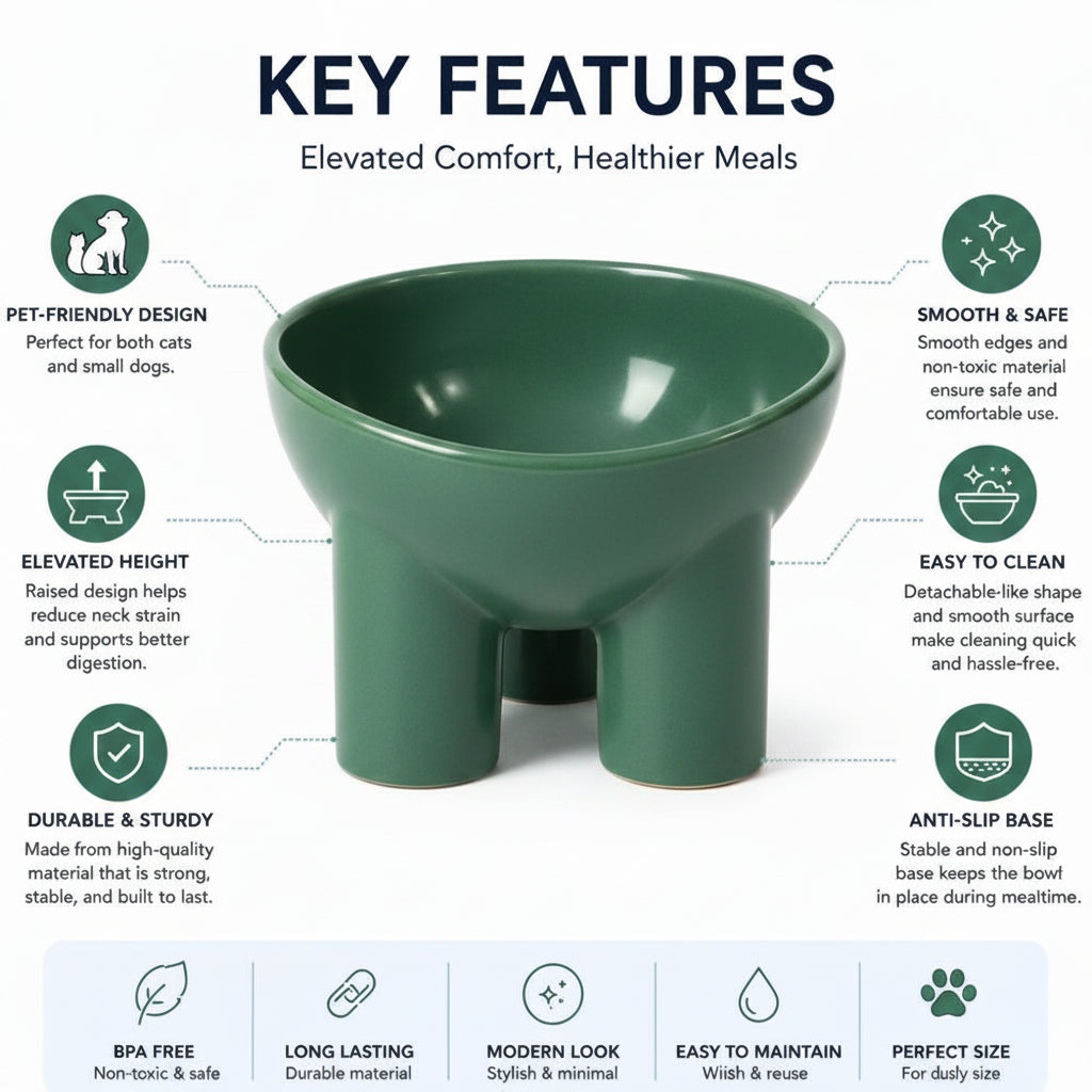 Tilted Raised Anti-Vomiting Bowl
