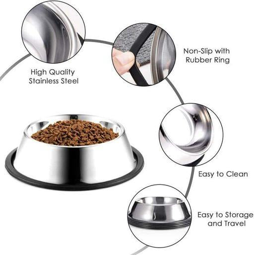 Premium Stainless Steel Anti-Skid Pet Bowl