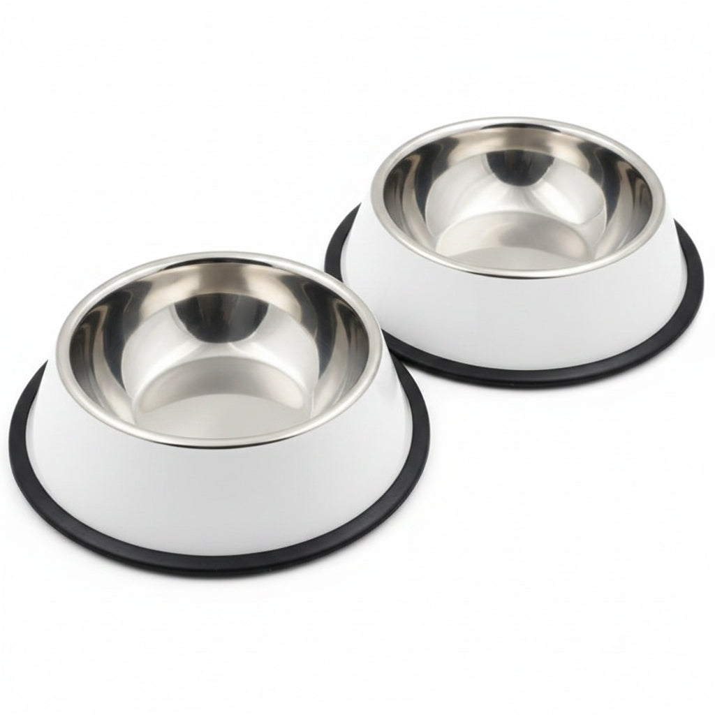 Heavy-Duty Stainless Steel Pet Bowls (Set of 2)