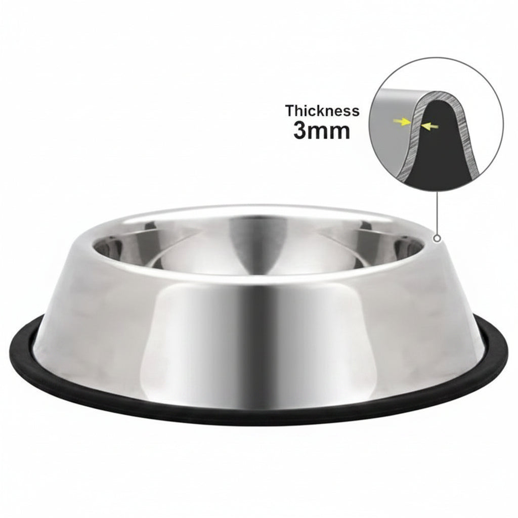 Heavy-Duty Stainless Steel Pet Bowls (Set of 2)
