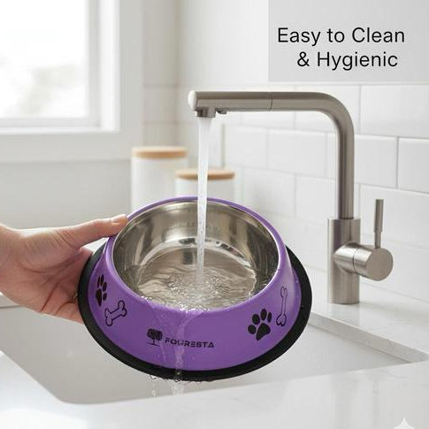 Printed Stainless Steel Anti-Skid Pet Bowl