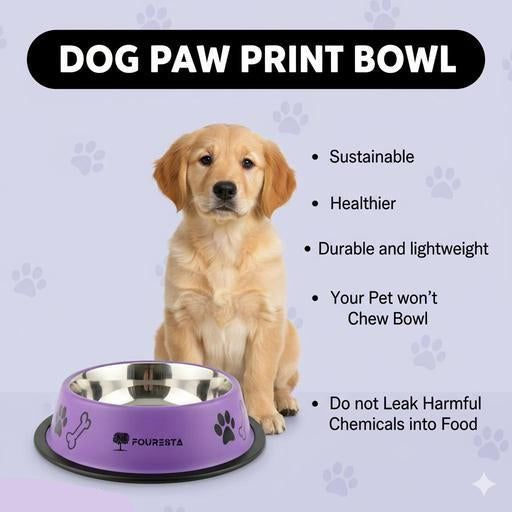 Printed Stainless Steel Anti-Skid Pet Bowl