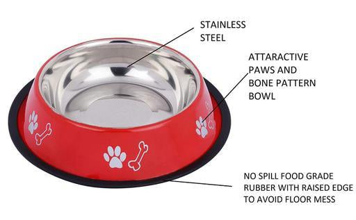 Printed Stainless Steel Anti-Skid Pet Bowl
