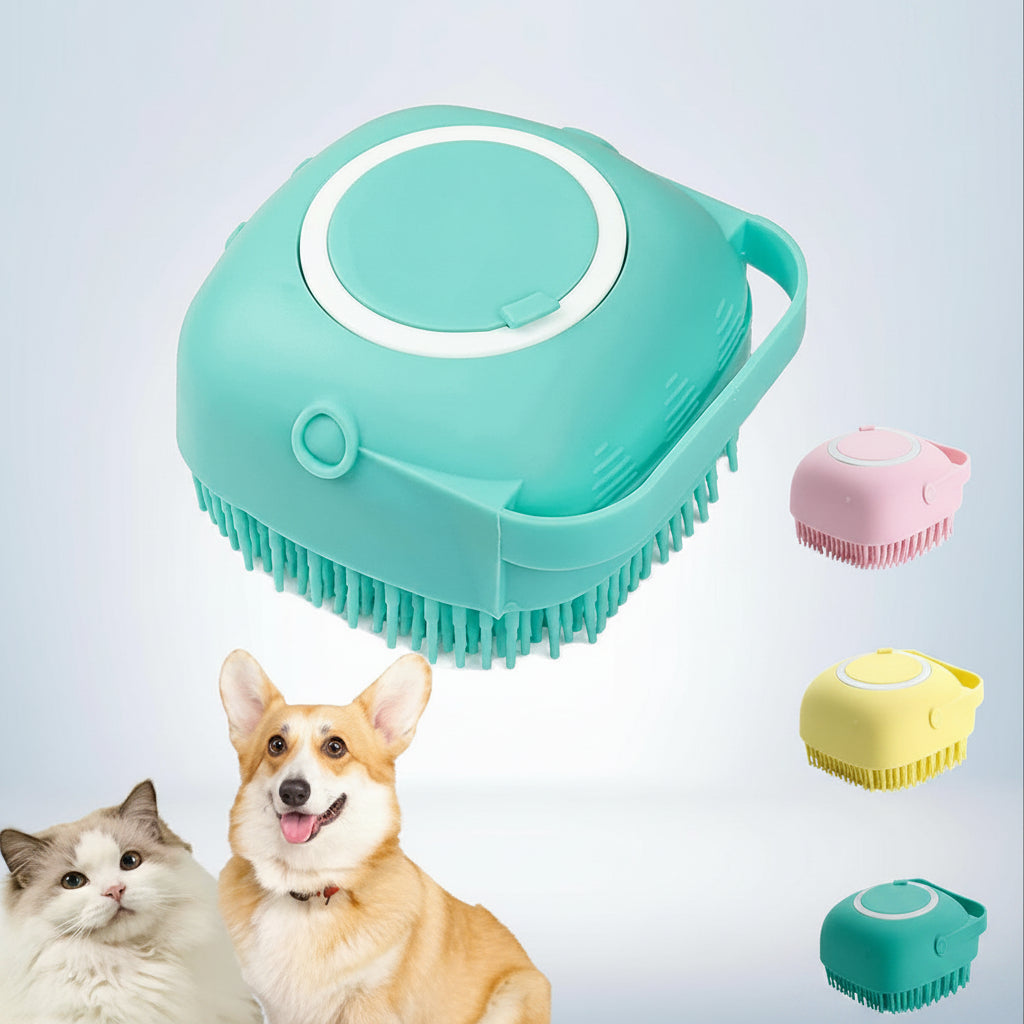 2-in-1 Silicone Pet Bath Brush & Shampoo Dispenser