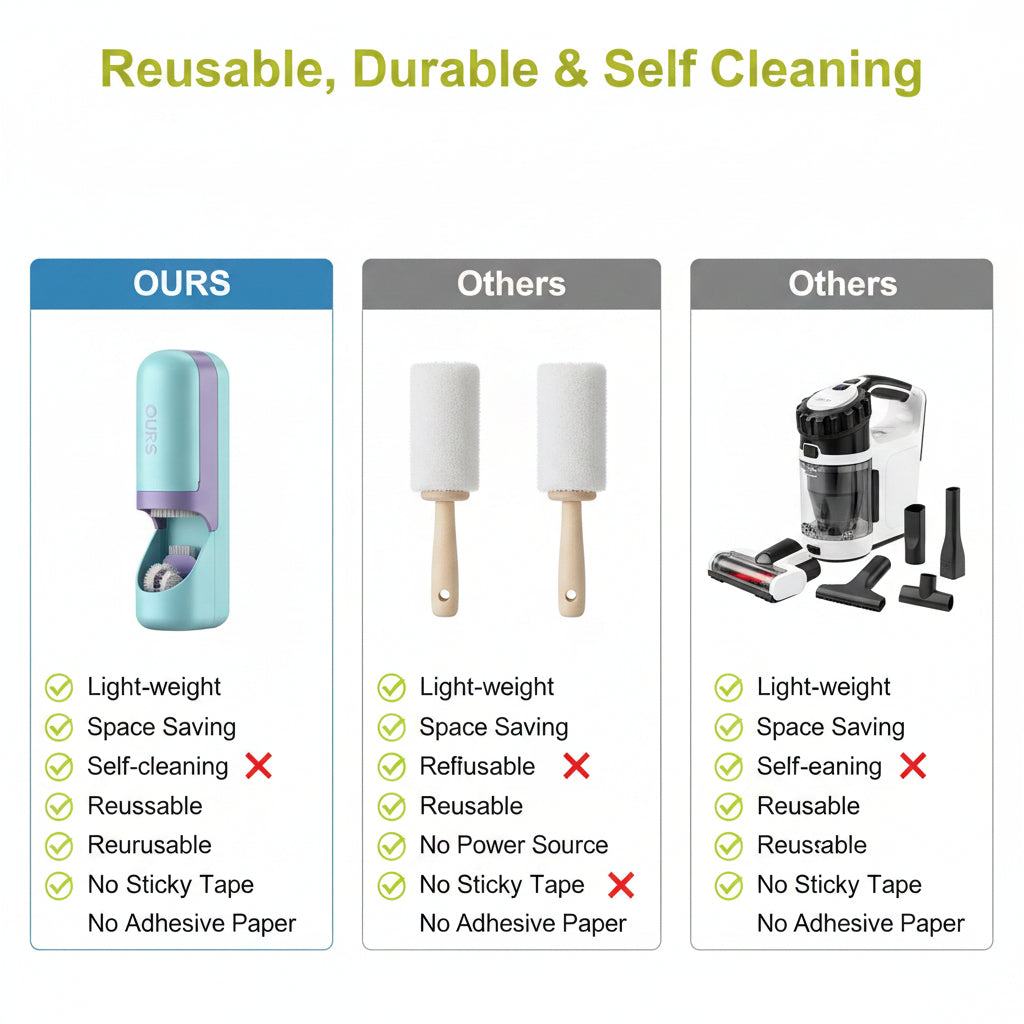 Reusable Pet Hair Remover Roller - Fur Cleaning Brush