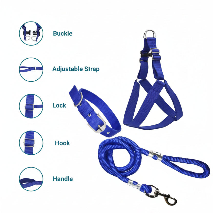 3-in-1 Comfort Dog Harness, Collar, and Leash Set