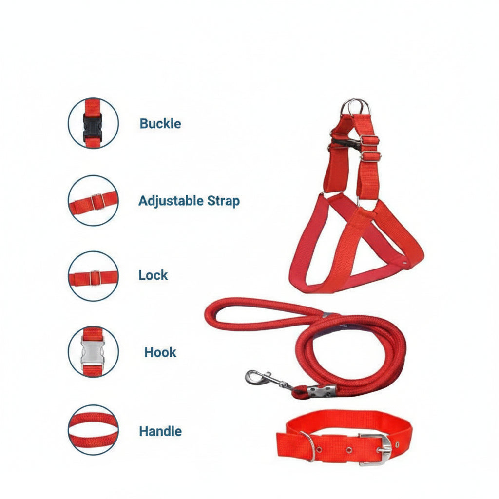 3-in-1 Comfort Dog Harness, Collar, and Leash Set