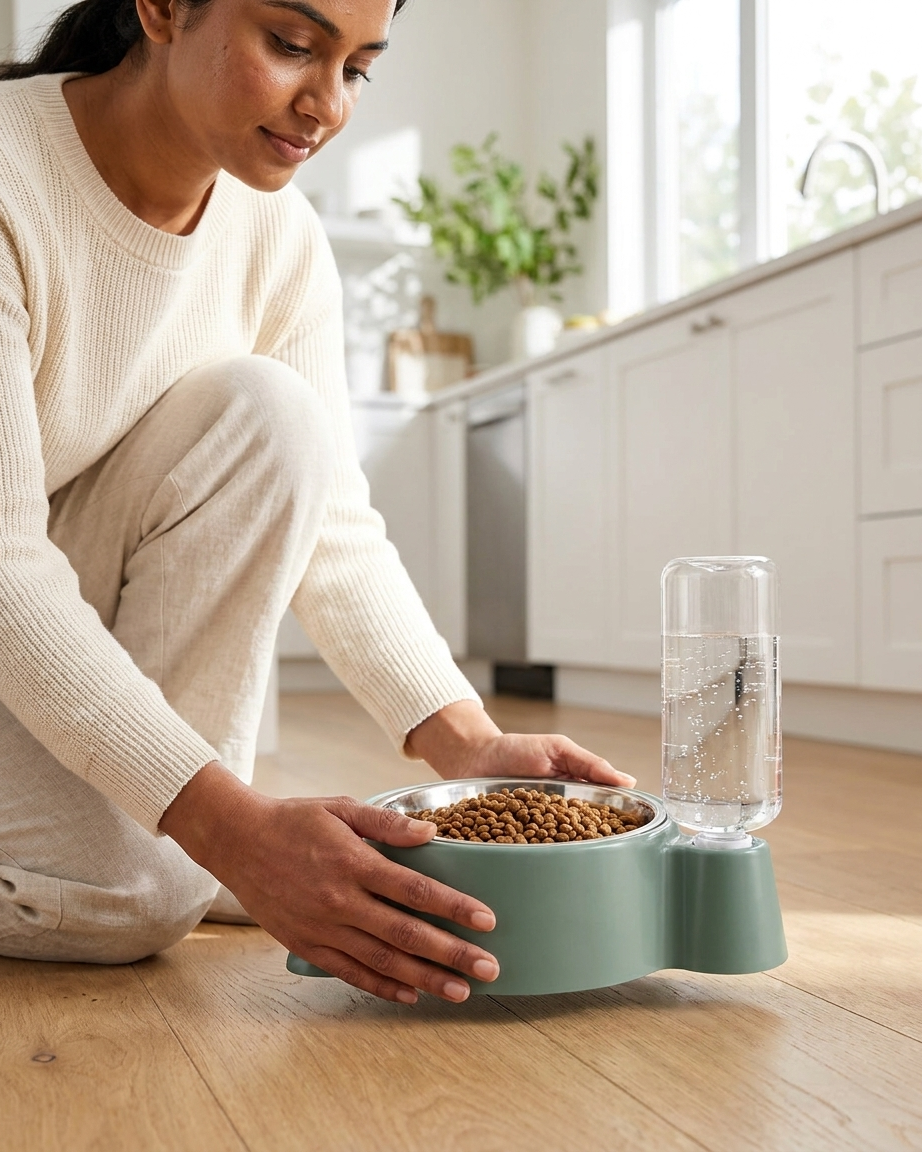 2-in-1 Automatic Pet Feeder & Water Dispenser