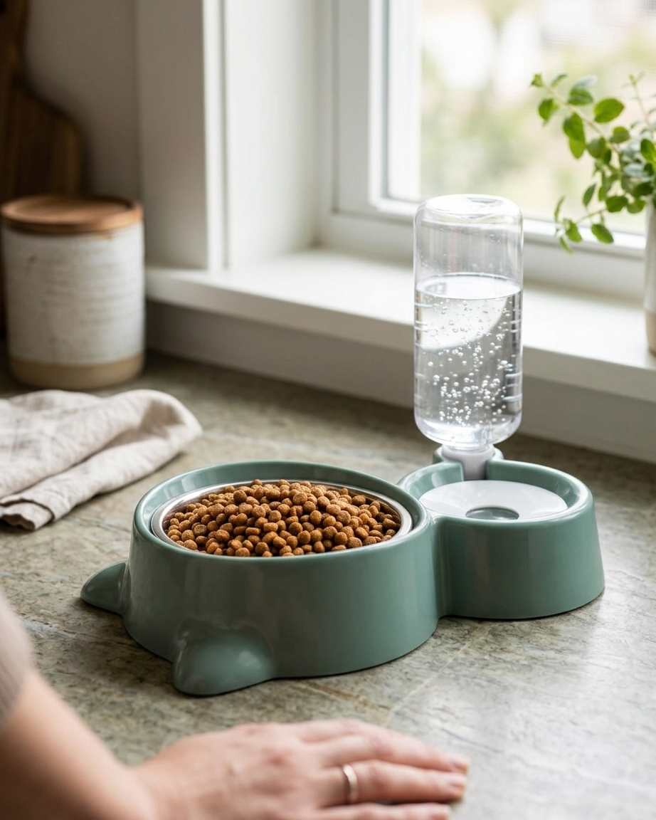 2-in-1 Automatic Pet Feeder & Water Dispenser